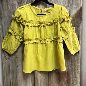 Hayden Girls Mustard Ruffle Top